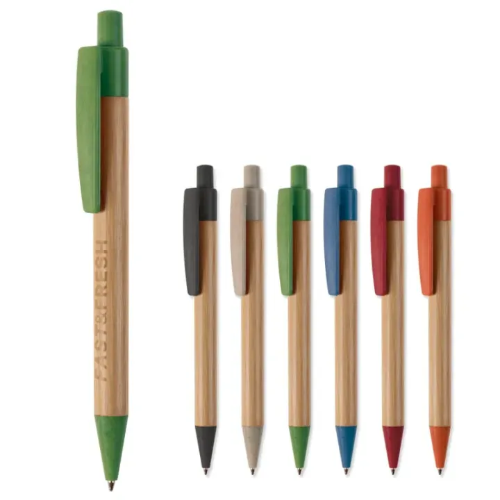 Ball pen bamboo with wheatstraw - LT87284 (gadzety reklamowe)